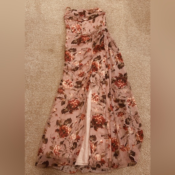 Azazie Dusty Rose Floral Maxi Dress - Picture 8 of 8